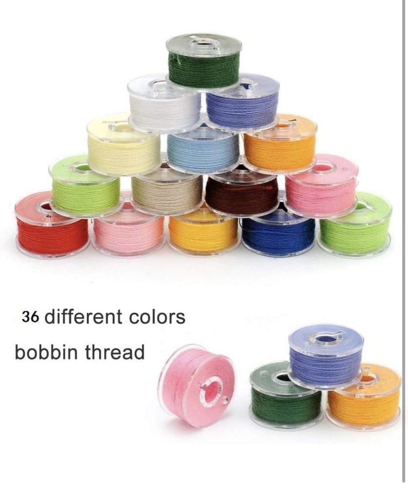 36Pcs Bobbins and Sewing Threads with Bobbin Case for Multiple Sewing Machine...