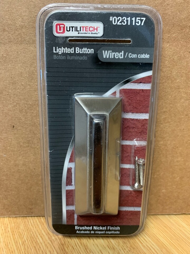 Utilitech Doorbell Button Wired Satin Nickel Doorbell lighted Button