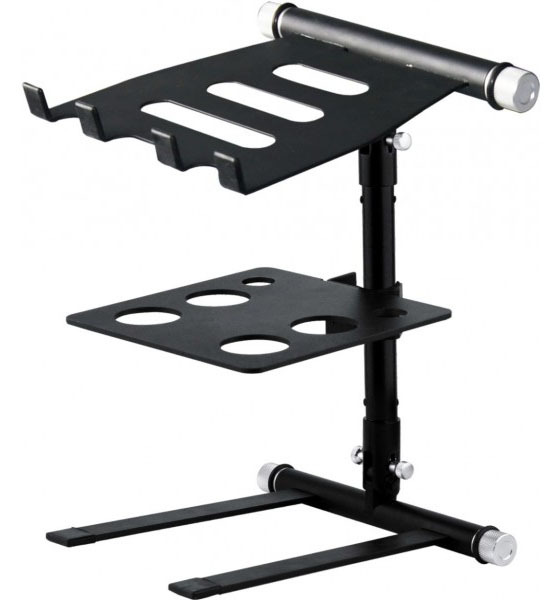 Portable Folding Adjustable DJ Laptop Stand w/ Removable Sub Tray