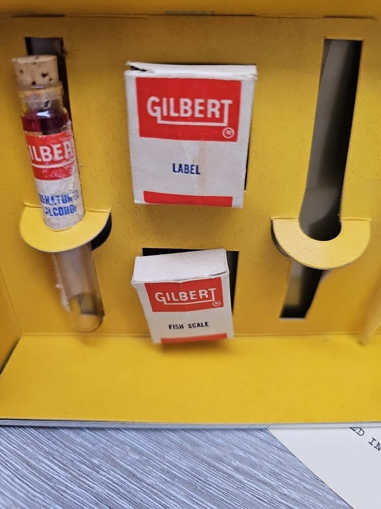 GILBERT Microscope & Lab Set in metal case incomplete