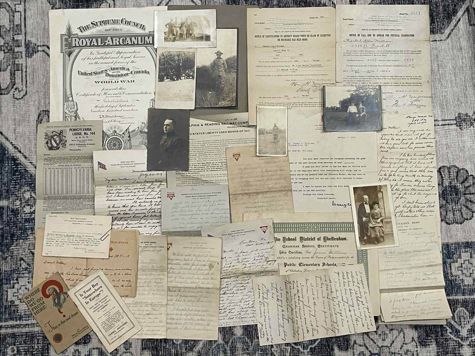 WW1 WWI US Army Military Solider GI Grouping 16th Infantry Division AEF WOUNDED