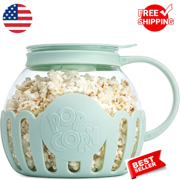 Ecolution Patented Micro-Pop Microwave Popcorn Popper with Temperature Safe Glas
