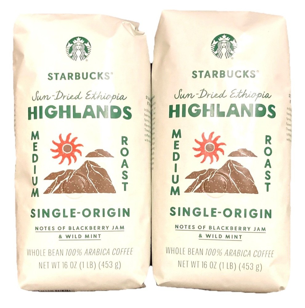 2 lbs. STARBUCKS Highlands MEDIUM ROAST Whole Bean 2 pack