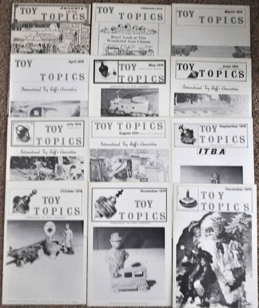 Toy Topics (ITBA) - 1974 (12 Issues) - (Vol 1 - Issues 1 thru 12) - EX Condition