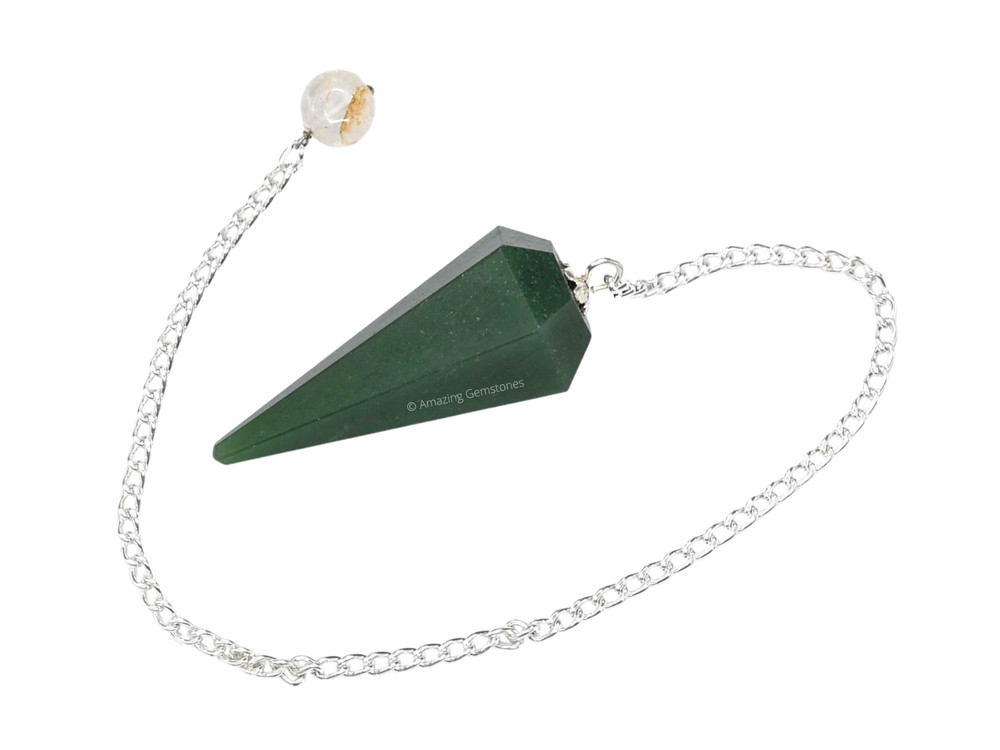 Green Aventurine Dark Dowsing Crystal Pendulum