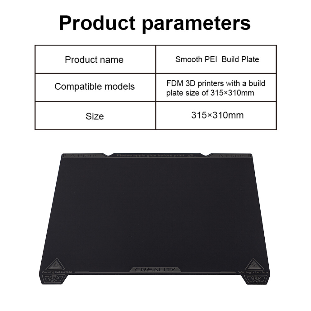 Creality K1 Max Smooth PEI Build Plate 315*310mm for Flat Model Surface
