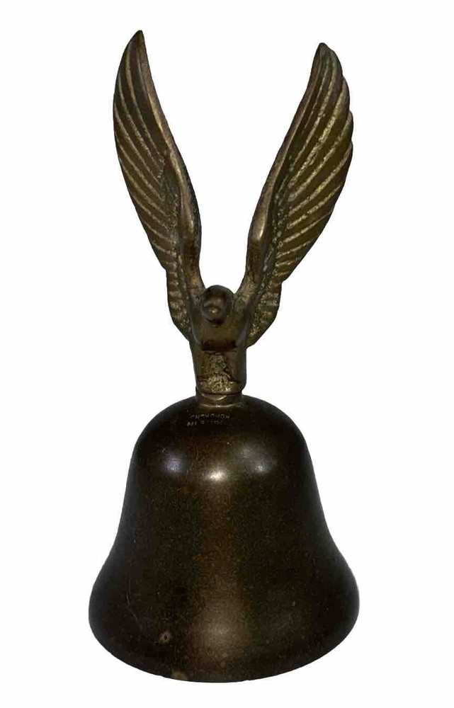Vintage 5" Eagle Handled Brass School Bell