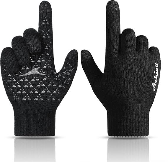 Winter Touchscreen Gloves Thermal Knit Lining Windproof Texting Driving Running