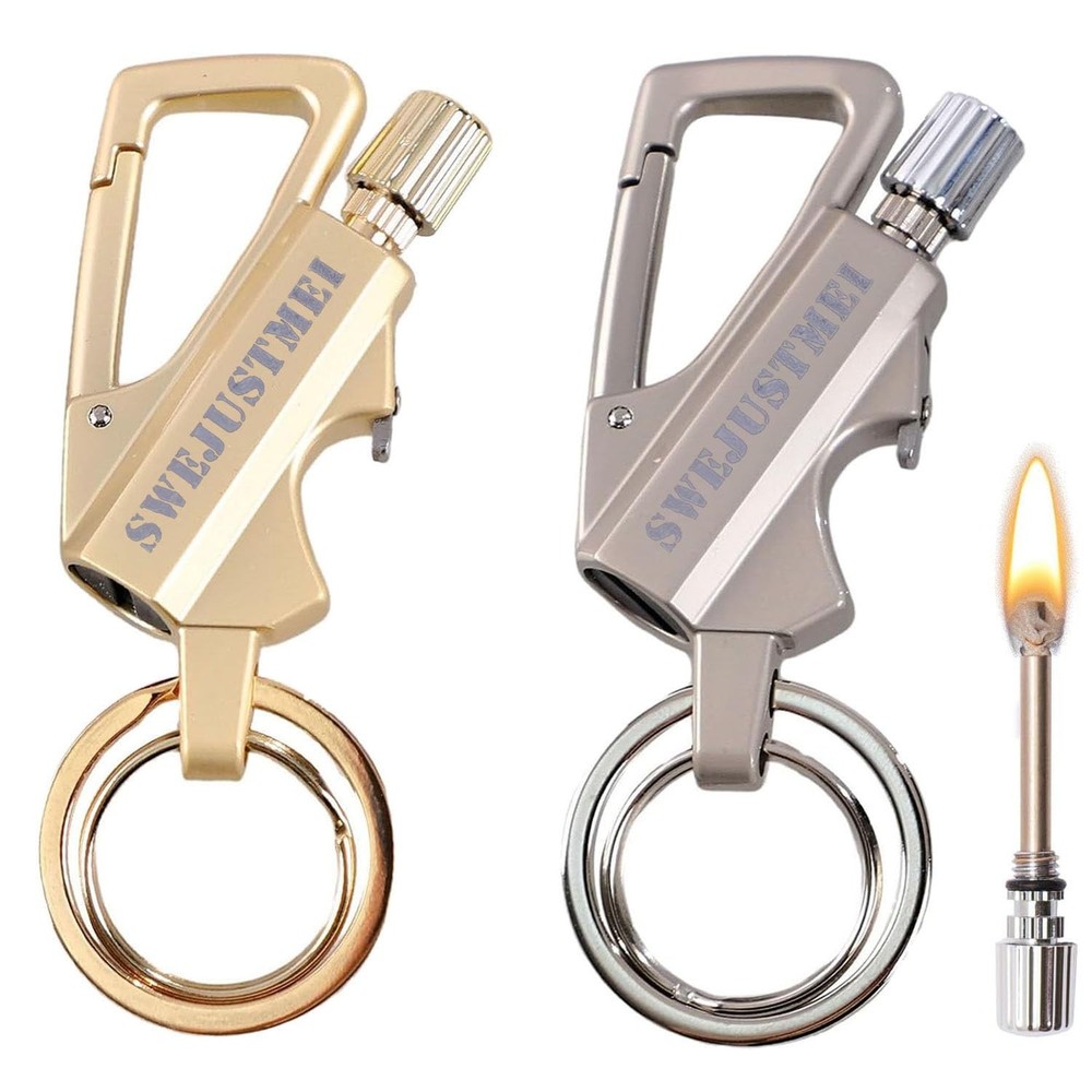 2Pcs Permanent Match Infinity Lighter with Multitool Keychain Bottle Opener, ...