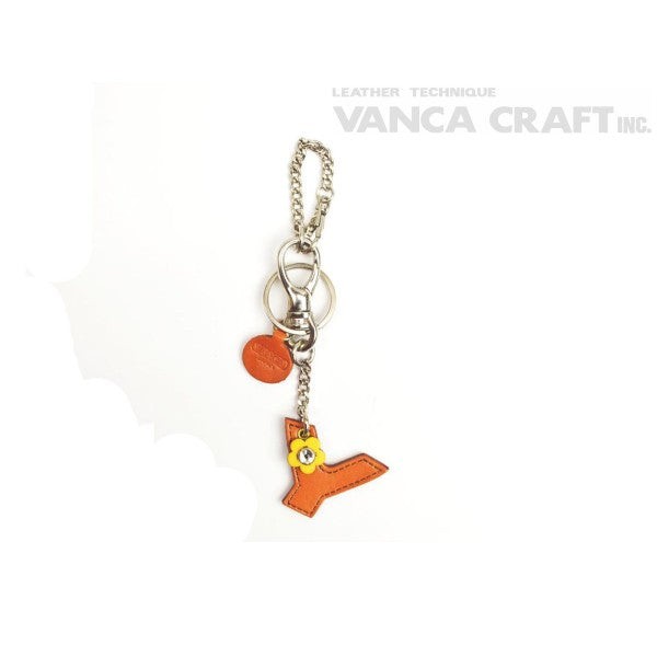 Initial "Y" Leather Keychain Bag Charm
