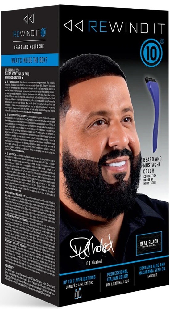 REWIND IT 10 Real Black Beard and Mustache Color