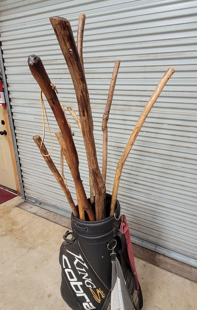 MANY NEW WALKING STICKS HIKING CAMPING STICKS CEDAR PINE EACH ONE CUSTOM MADE