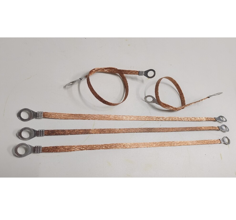 5 Pcs Universal Automotive Ground Strap Copper Car Engine Firewall Braided Cable