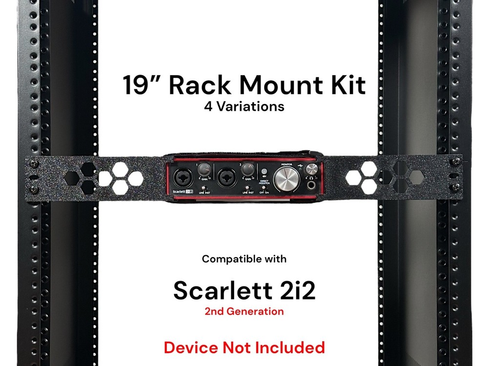 Rack Mount Kit for Focusrite Scarlett 2i2 2nd Gen - 19” 1.5U Brackets & Straps