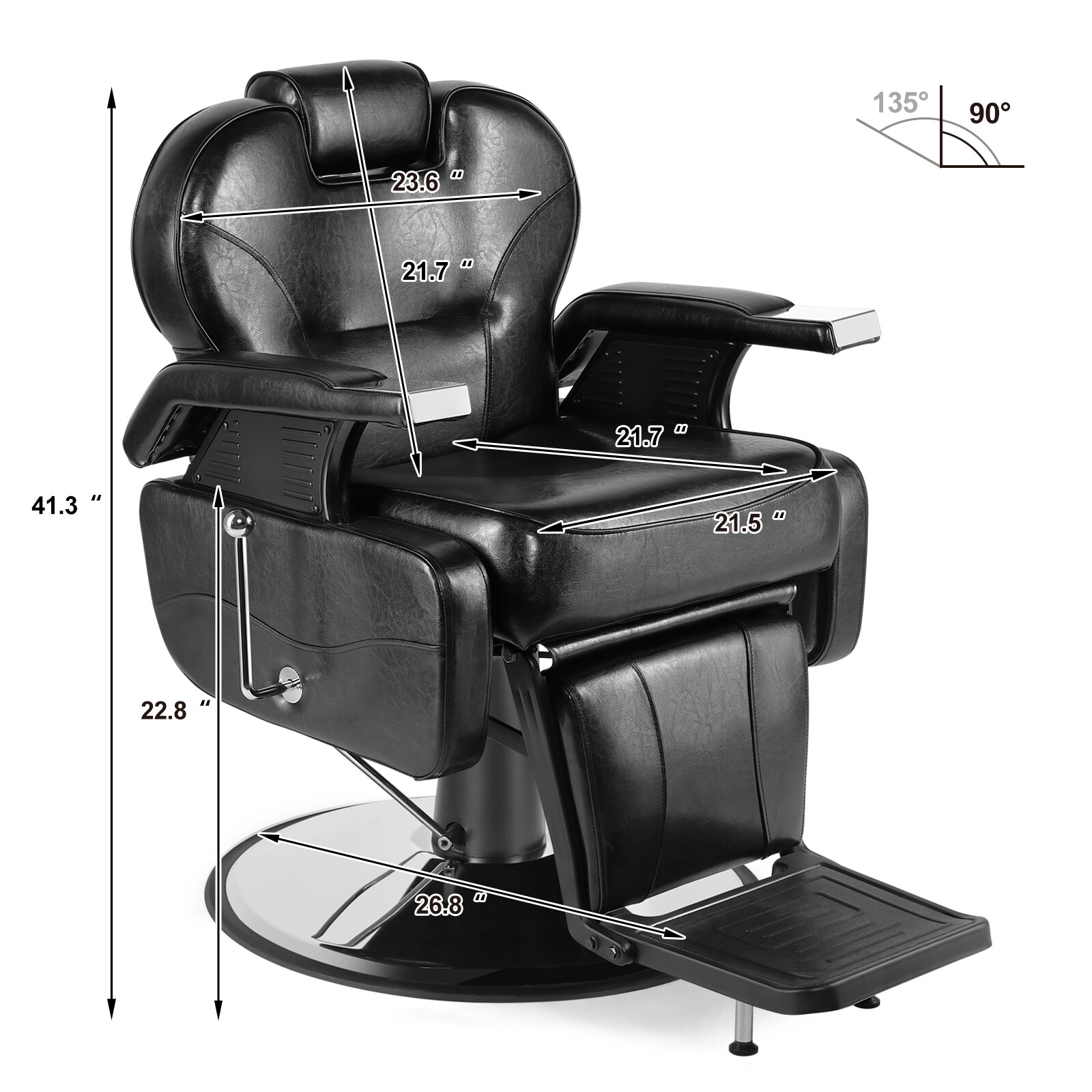 Hydraulic All Purpose Barber Chair Heavy Duty Recline Salon Beauty Spa Equipment