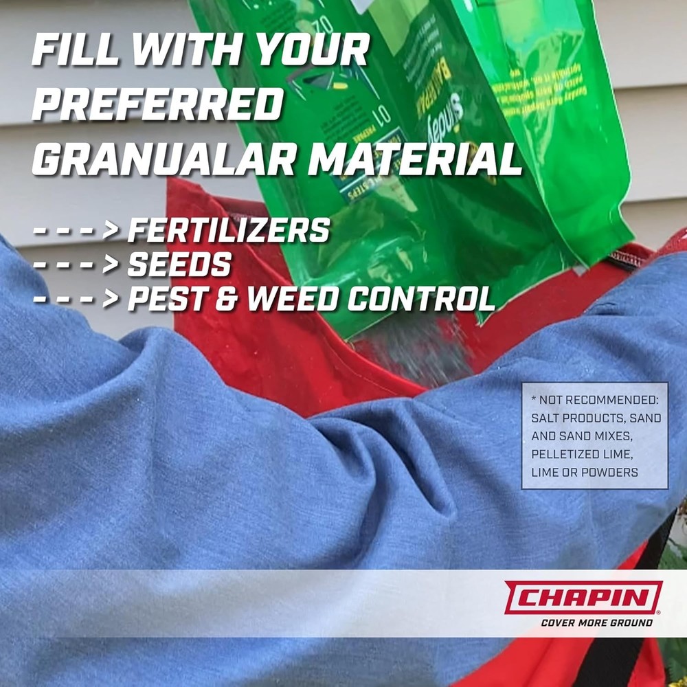 Chapin 25-Pound Handheld Seed Spreader - Waterproof Canvas with Adjustable Strap