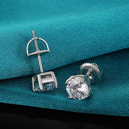 2 Pairs Screw on Earring Backs Replacement for Diamond 2pairs white