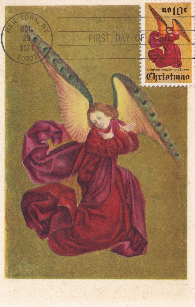 STAMP US SCOTT 1550 "Christmas Angel" 10 CENT 1974 POSTCARD FDC - D