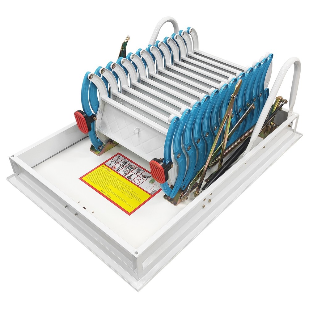 9.84ft Blue Pull Down Attic Ceiling Ladder Folding Loft Stairs 27.56''x 39.37''