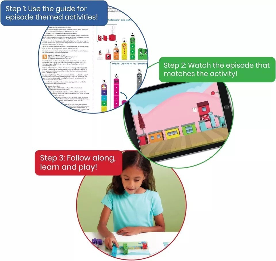 Mathlink Cubes Number blocks1-10 Activity Set, 30 Preschool Learning Activities,