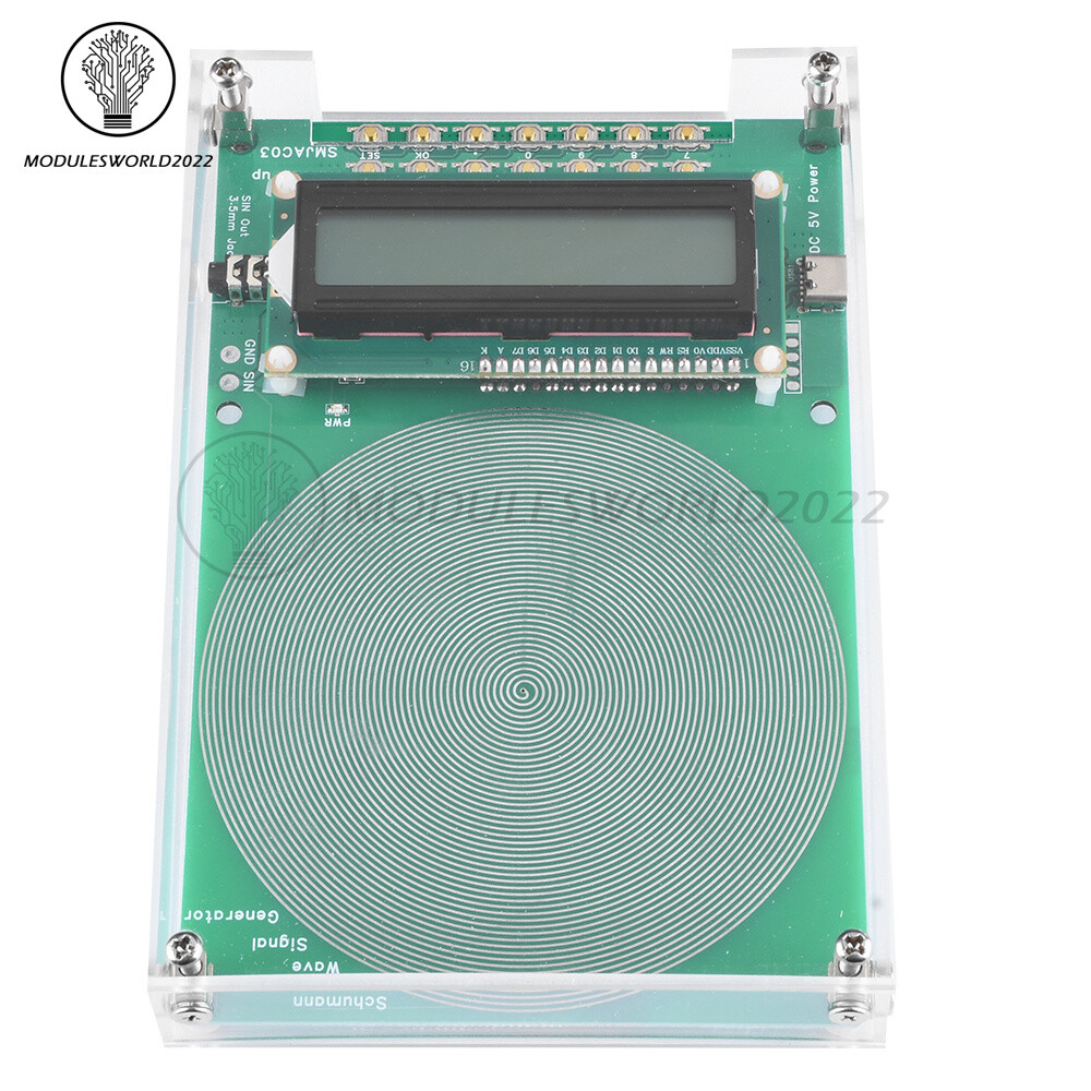 Schumann Wave Generator Pulse Sine Frequency +3.5MM Audio Output Connector +Case