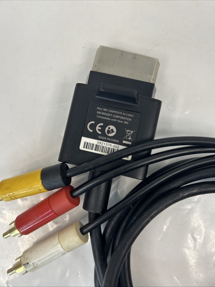 Official OEM Microsoft Xbox 360 AV Composite Audio/Video Cable RCA Untested