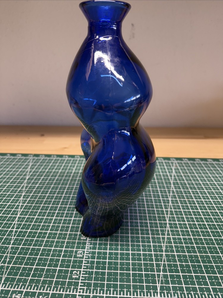 Blue Glass Case Modern Design 10” Tall