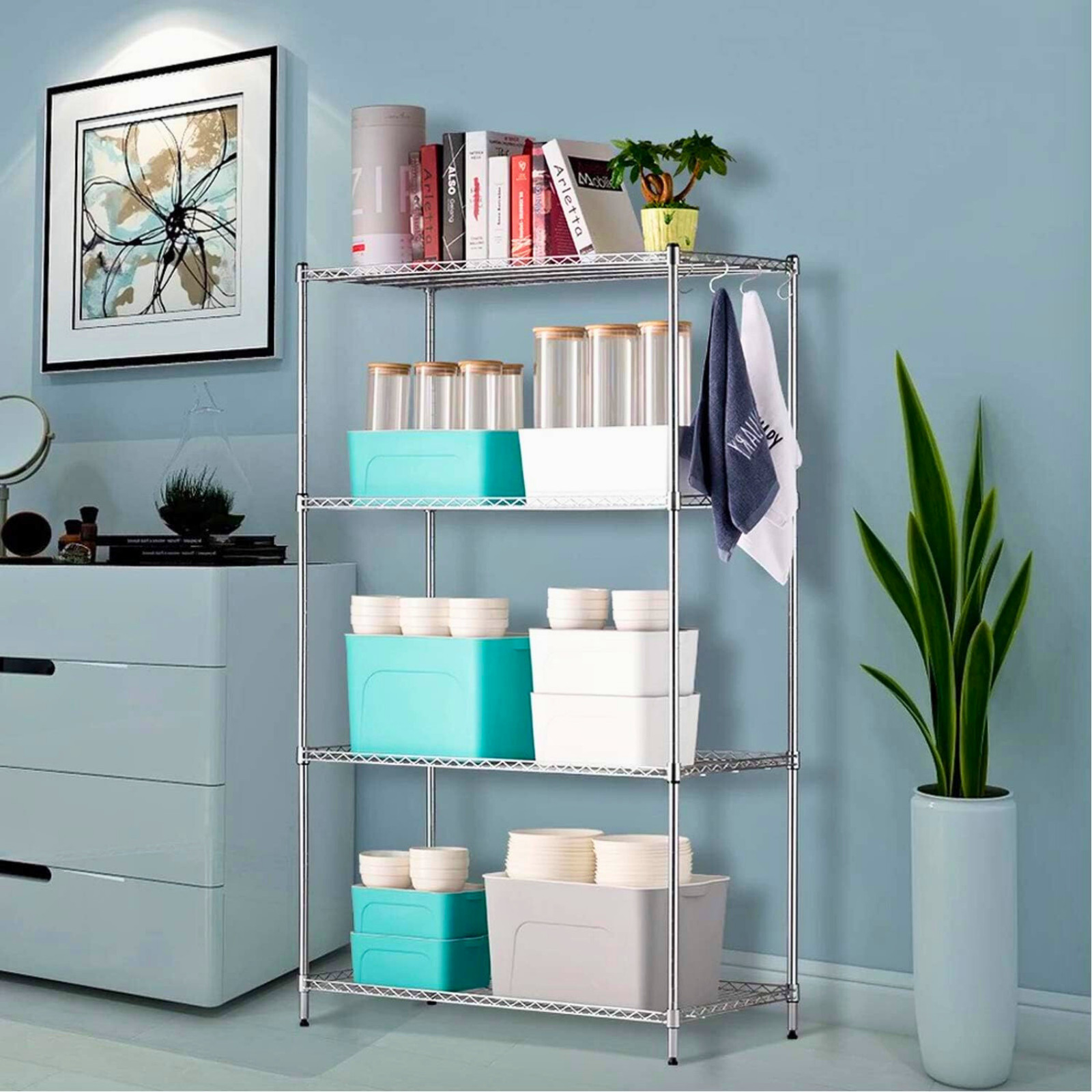 Wire Shelf Clips,50-Packs Wire Shelving Shelf Lock Clips for 1" Post Shelvings