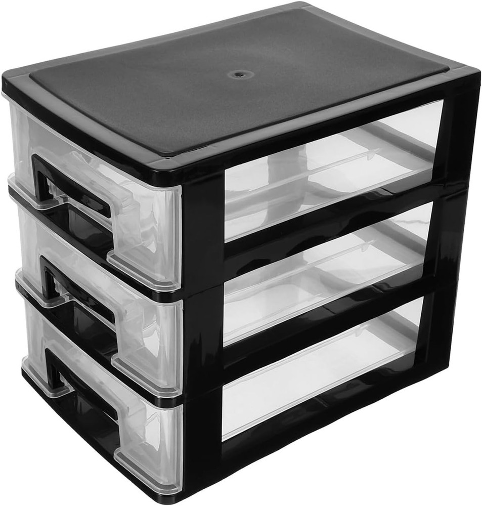 Three- layer Plastic Drawer Type Closet Cabinet Portable Storage Cabinet