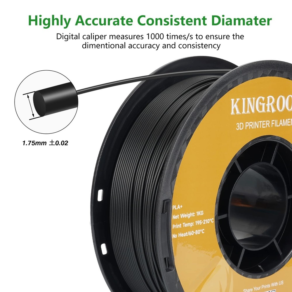 Kingroon PLA Plus（PLA+） 3D Printer Filament, Dimensional Accuracy