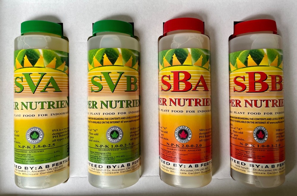 "SUPER NUTRIENTS" SAMPLER PACK (4) 8 FL oz Nutrients & Additives Hydroponic GS