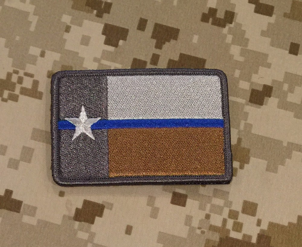Desert Thin Blue Line TEXAS State Flag Patch, LEO
