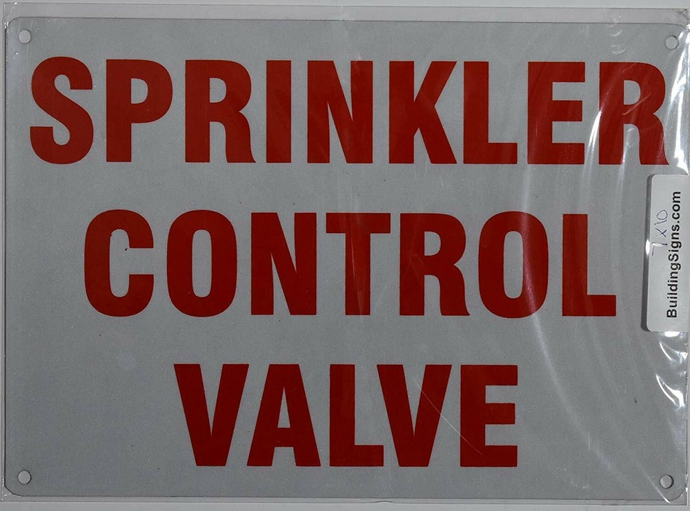 Sprinkler Control Valve Sign (Reflective ! Red, 7X10)-REF24-1027