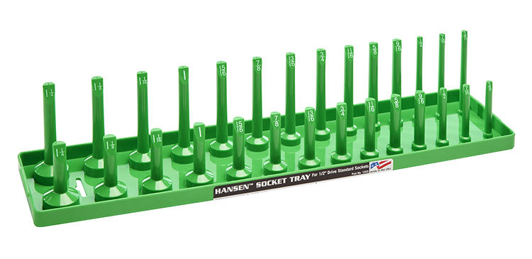 Hansen Global 1203 1/2" Dr. SAE Socket Organizer GREEN