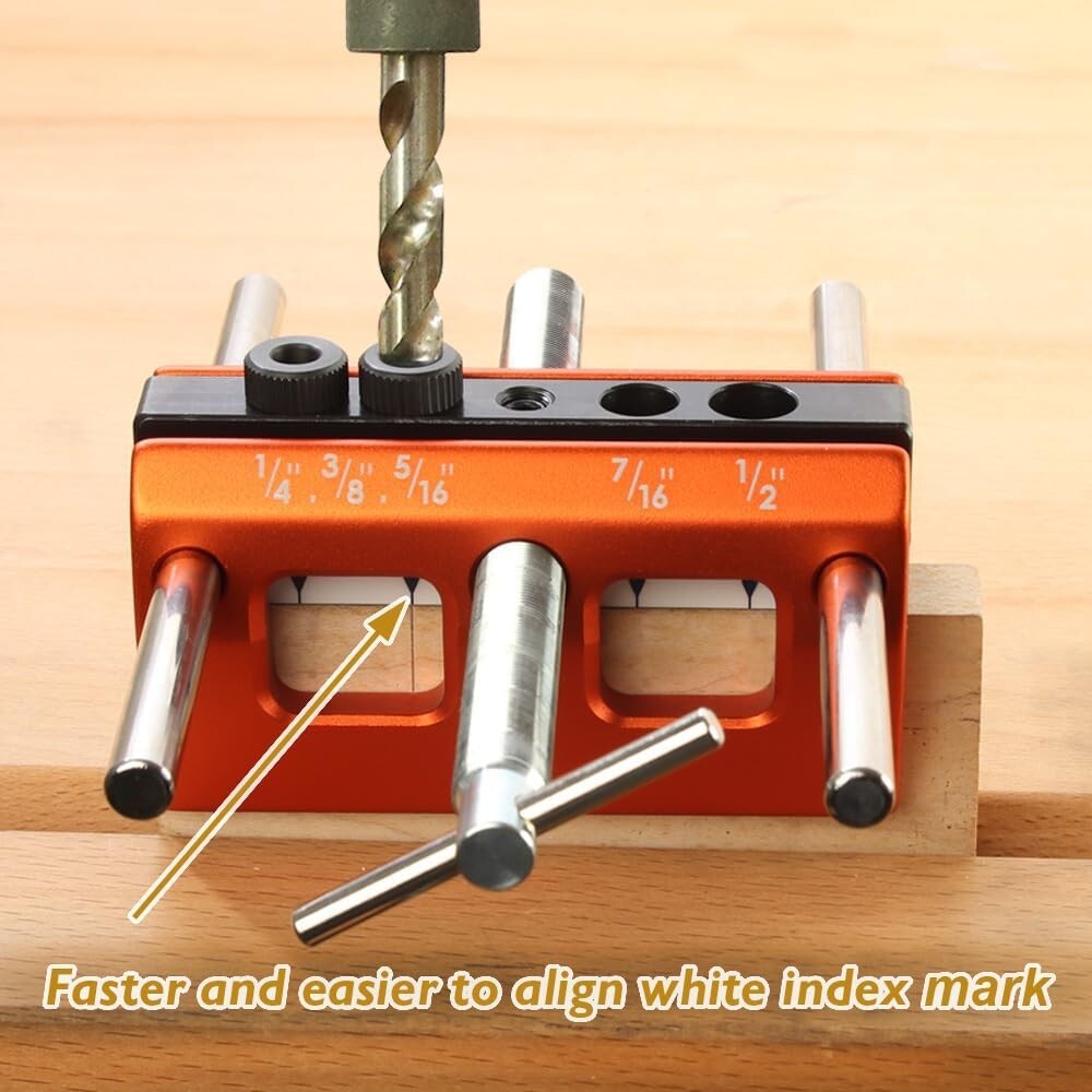 All-in-One Doweling Jig with Multiple Drill Sizes for Efficient Woodworking
