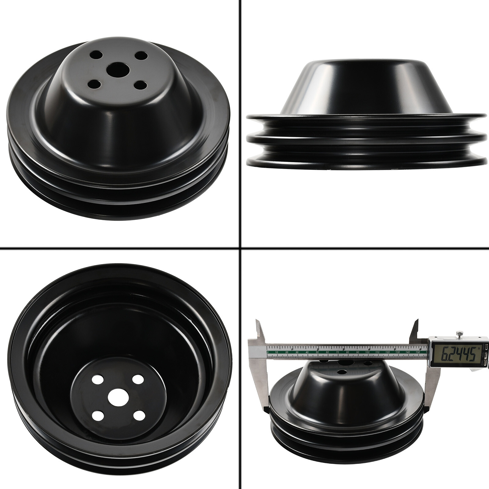 2/3 Groove Short Water Pump Pulley & Crankshaft Pulley for SBC 327 305 350 SWP