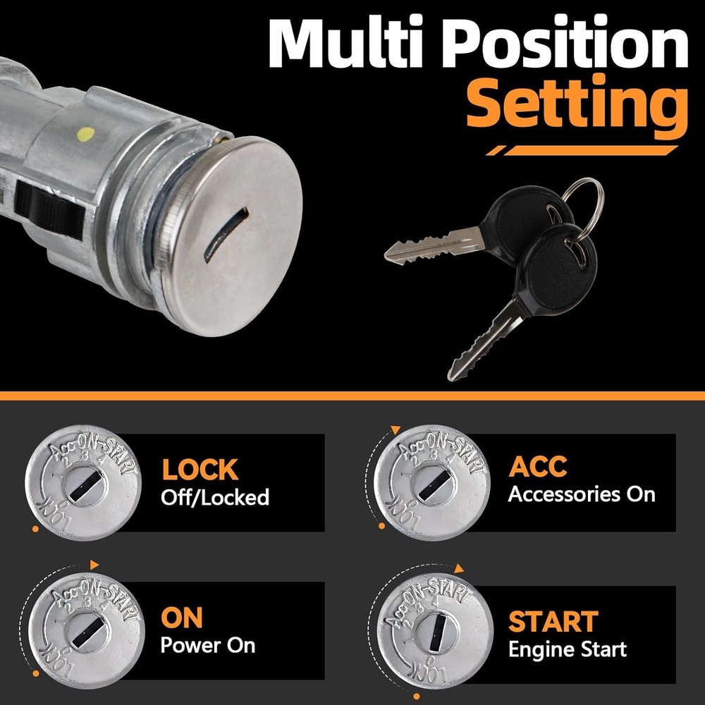 Ignition Switch Lock Cylinder Compatible with 2001-2010 Chrysler Durango Dakota