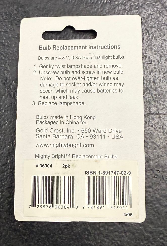 Mighty Bright Clip-On Reader's Light Replacement Bulbs