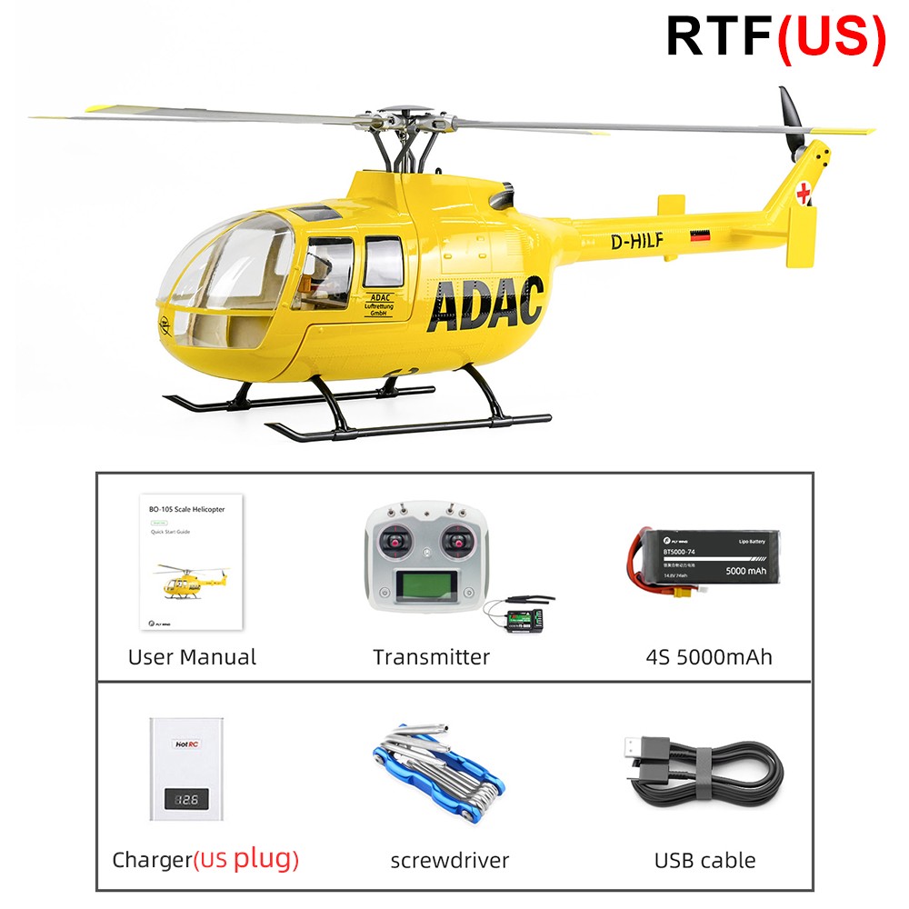 Fly Wing V4 BO-105 10CH GPS ACE Flight Controller Hovering RC RTF Helicopter