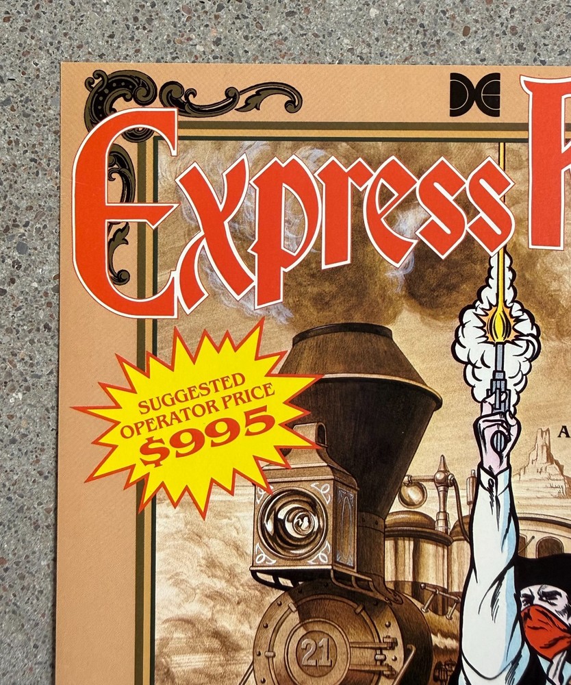 Express Raider Video Arcade Flyer | 1986 Data East | Excellent Condition
