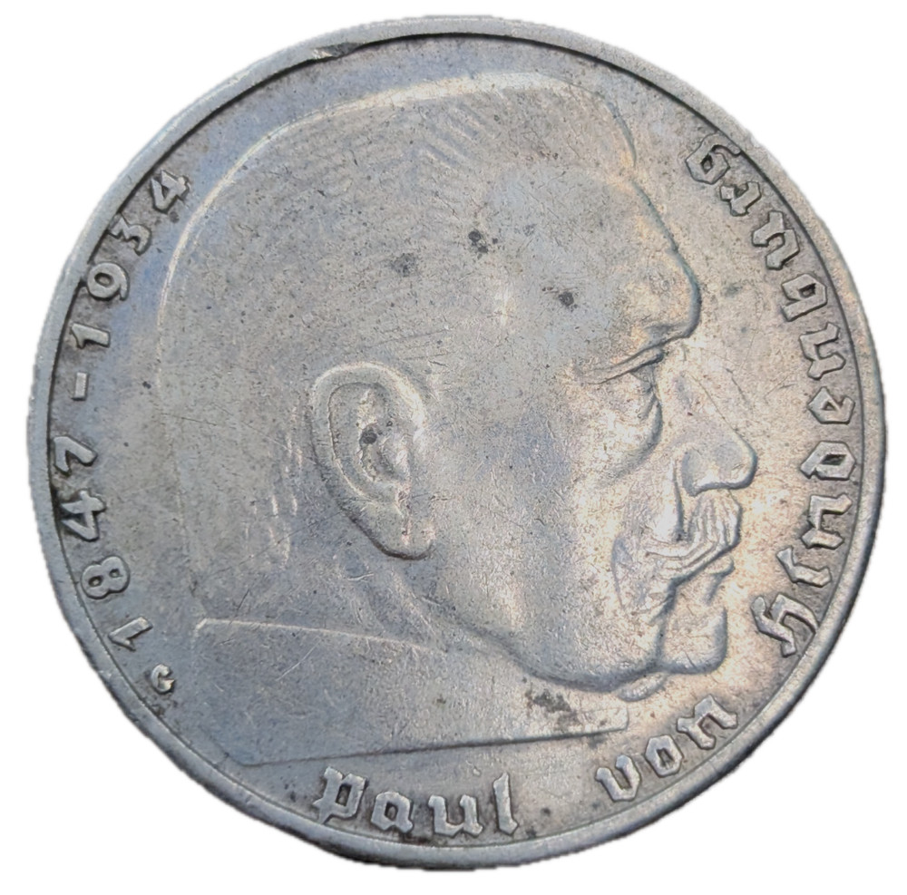 1939 Germany 2 Mark Silver Coin