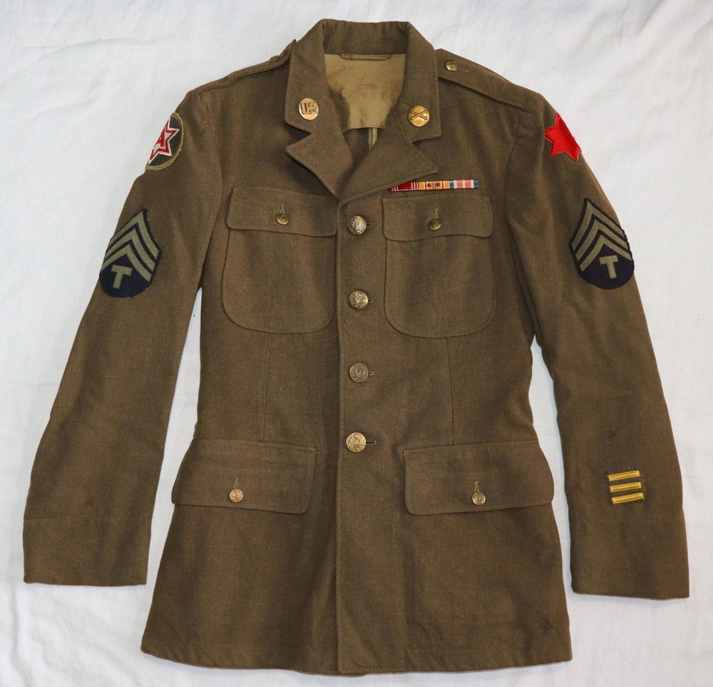 ORIGINAL PRE-WWII 4 POCKET UNIFORM WITH 6TH DIVISION AND INSIGNIA