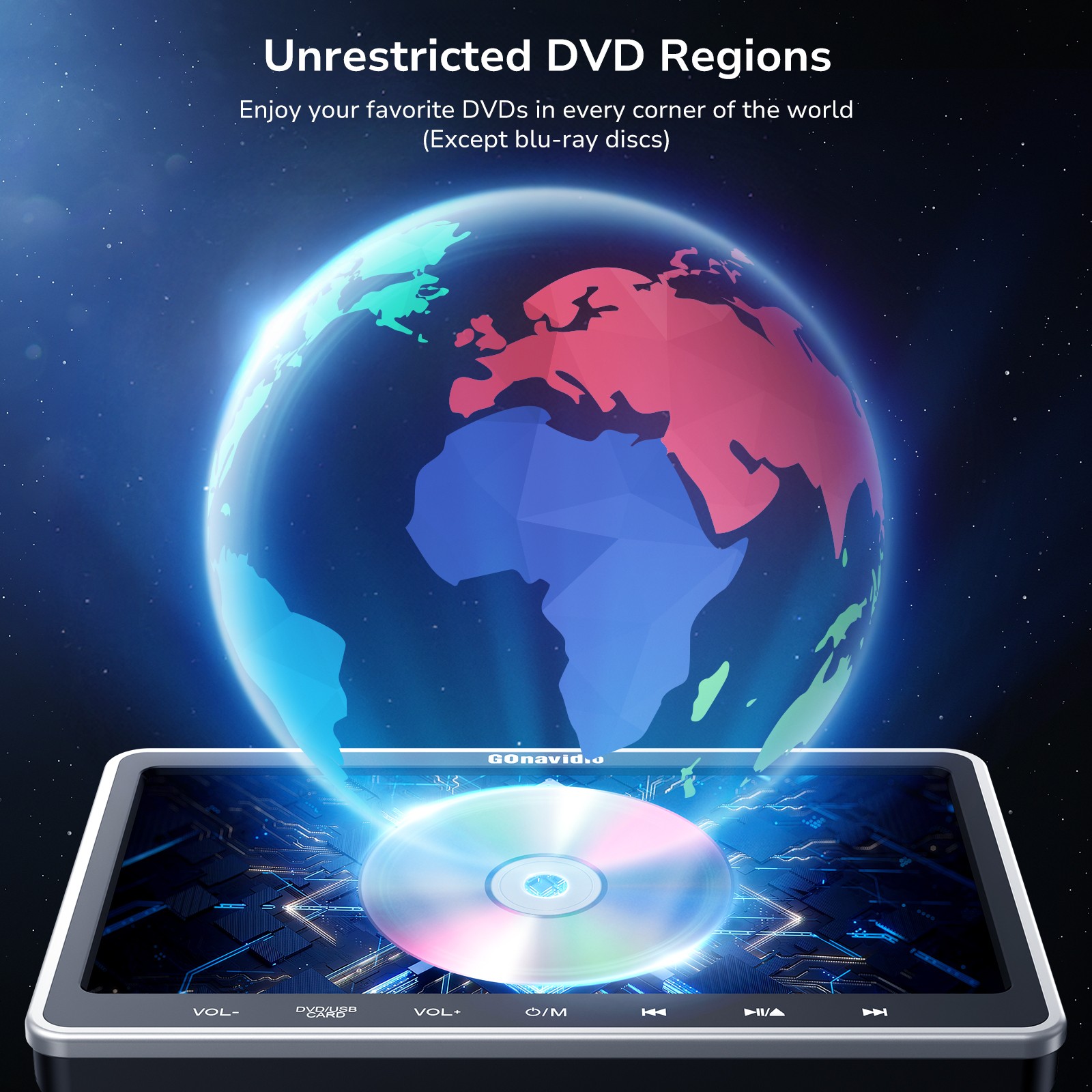 2 x 10.1" Full HD Car Headrest Monitor DVD Player 1080P Screen HDMI USB +Headset