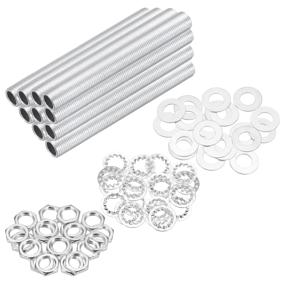 70Pcs 3.1" Lamp Pipe Kit with Nuts Washers 1/8IP Thread Fasteners Assortment