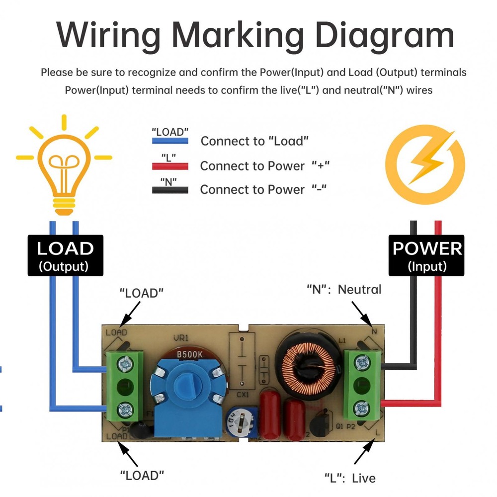 Brightness Dimmer Adjustable Controller Inline LED Dimmer Switch Full Range