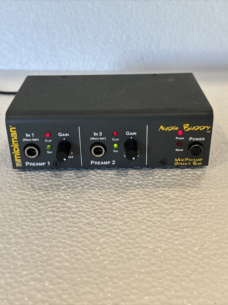 Midiman Audio Buddy 2 Channel Microphone Mic Preamp & Direct Box Phantom Power