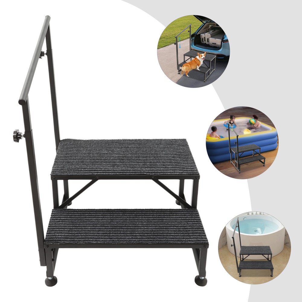 2-Step Ladder with Handrails for Pool and Home Use, Durable & Stable