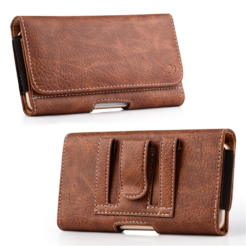 Universal Horizontal Large Leather Pouch Phone Case for iPhone Galaxy Huawei