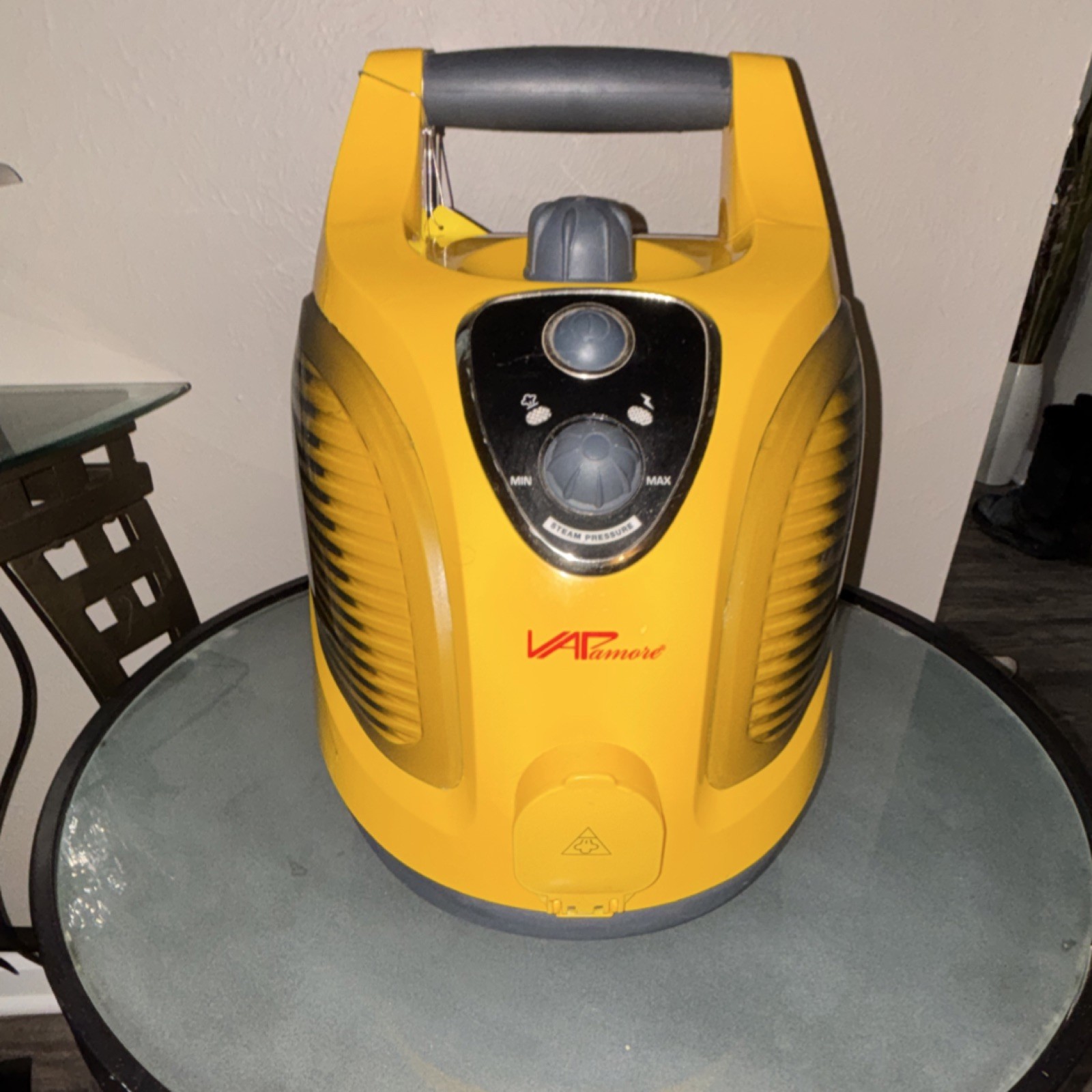 Vapamore MR-100 Primo Canister Steam Cleaner Yellow Wheels Brush