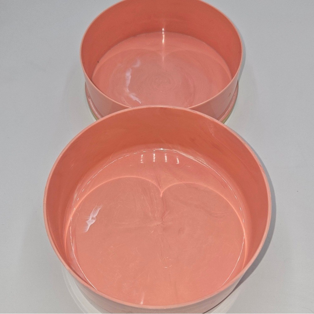 Vintage Chantilly Dusting Powder Box Solid Pink Plastic Case Empty